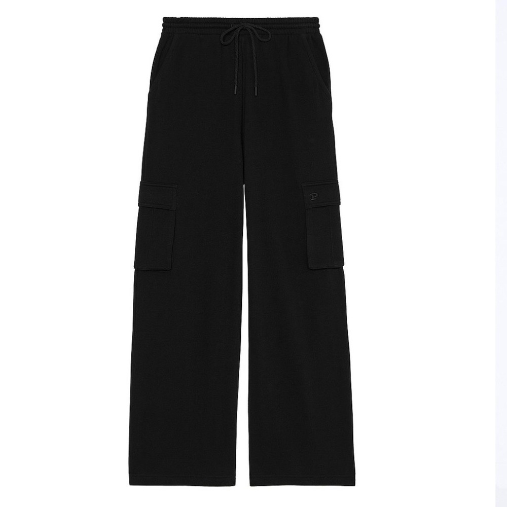 NWT! PINK Ivy Fleece Wide-Leg Cargo Sweatpants
